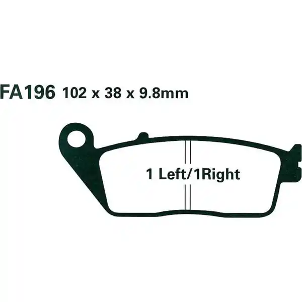 Bild 1 von Hi-Q Bremsbeläge organisch FA196  102x38x9,8mm