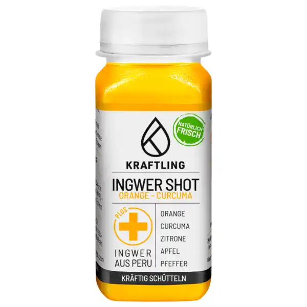 Bild 1 von Kraftling Ingwer Shot Orange Curcuma 60ml