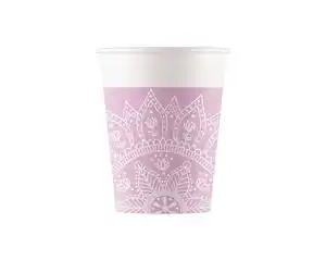 Pappbecher 8er 0,2l Mandala mauve