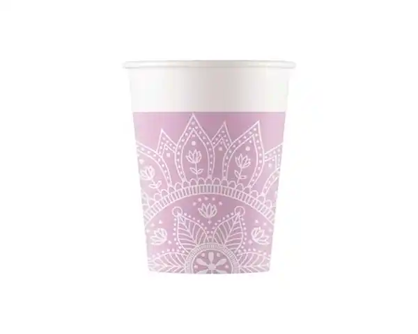 Bild 1 von Pappbecher 8er 0,2l Mandala mauve