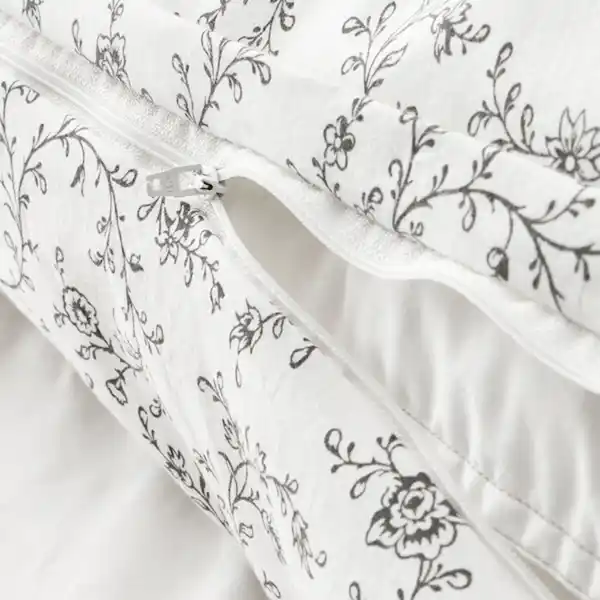 Bild 4 von KOPPARRANKA Bettwäscheset, 2-teilig, weiß/dunkelgrau 155x220/80x80 cm