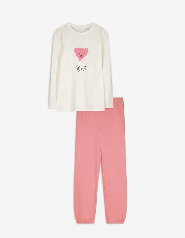 Bild 1 von Kinder Pyjama Set aus Shirt und Hose - Print - bronzefarben