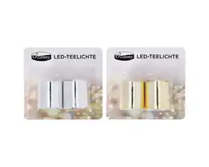 Teelichte LED 2er, 3f sort