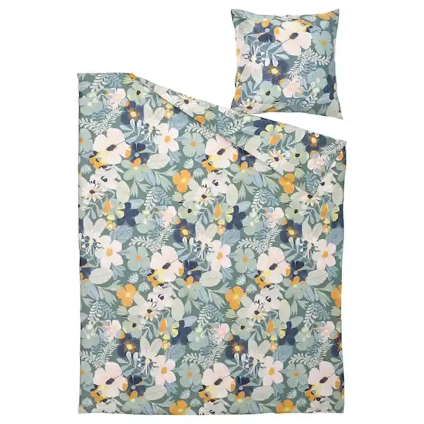 Bild 4 von FÄLTGRÄSMOTT Bettwäsche-Set, 2-teilig, bunt/Blumenmuster 140x200/80x80 cm