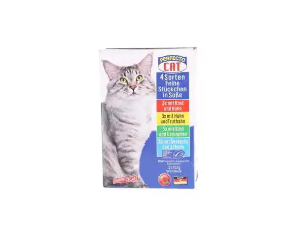 Bild 1 von Perfecto Cat Katzenfutter Multipack Feine Stücke in Soße 12x 100 g