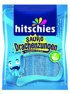 Saure Drachenzungen blau 125g Hitschies