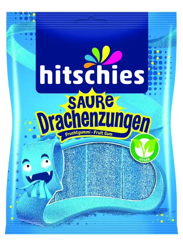 Bild 1 von Saure Drachenzungen blau 125g Hitschies