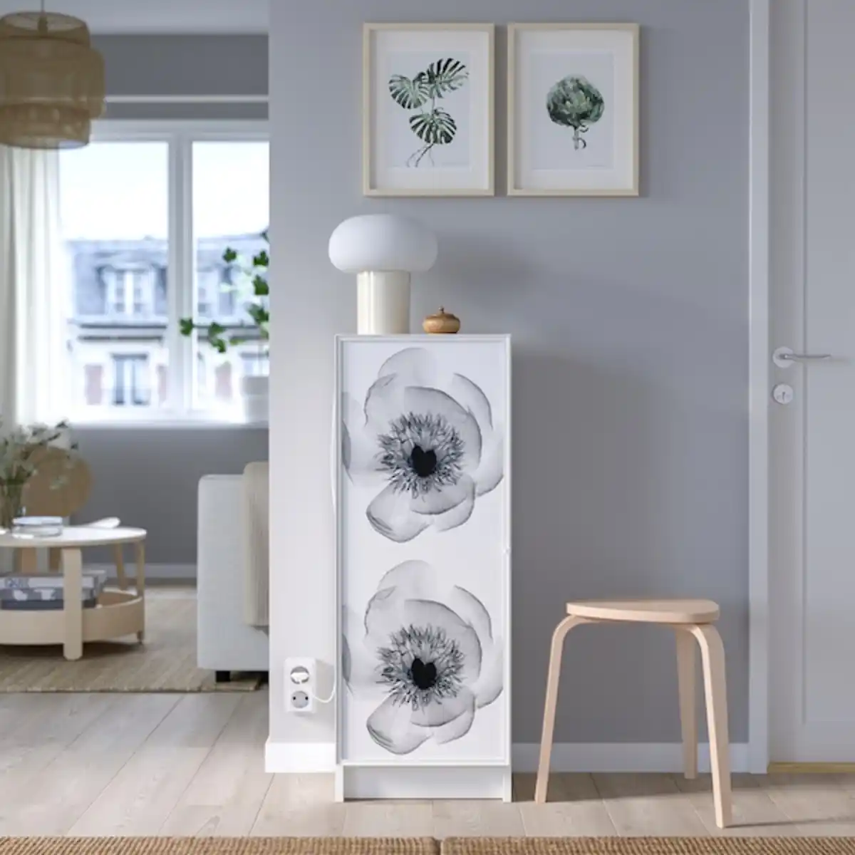 Bild 2 von BILLY / HÖGBO Regalkombination mit Vitrinentüren, weiß 40x30x106 cm