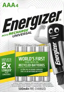 Akku NiMH Micro AAA 500mAh 4er Energizer