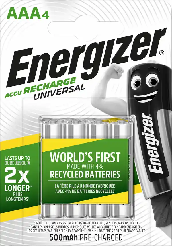 Bild 1 von Akku NiMH Micro AAA 500mAh 4er Energizer