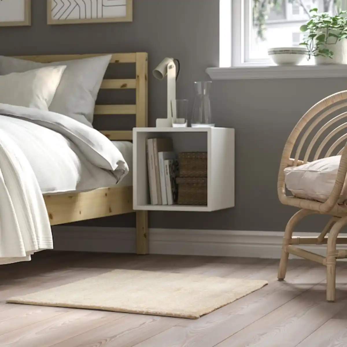 Bild 3 von LANDSVÄG Teppich Kurzflor, elfenbeinweiß 60x90 cm