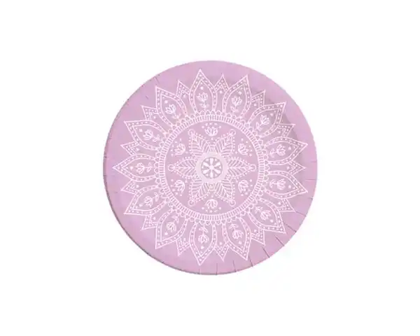 Bild 1 von Pappteller 8er D=23cm Mandala mauve