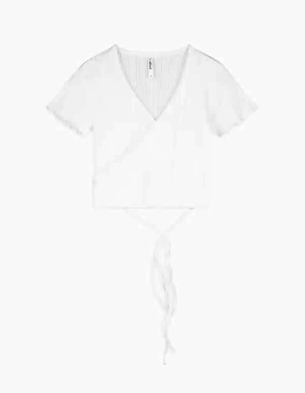 Bild 1 von Damen Cropped Shirt - Schnürung