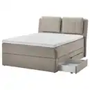 Bild 1 von LILLFJÄLLET Boxspringbett mit Bettkasten, Vågstranda fest/Tussöy Tibbleby beige 180x200 cm