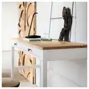 Bild 3 von HEMNES Schreibtisch mit 2 Schubladen, weiß gebeizt/hellbraun 120x47 cm