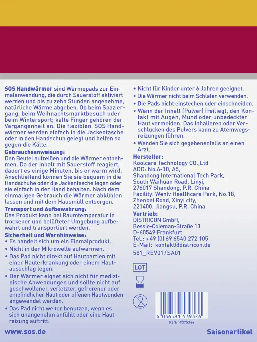 Bild 2 von SOS Handwärmer 2 Paar