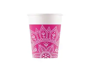 Pappbecher 8er 0,2l Mandala pink