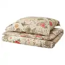 Bild 1 von NÄSSELKLOCKA Bettwäsche-Set, 2-teilig, helles Graubeige/bunt 140x200/80x80 cm