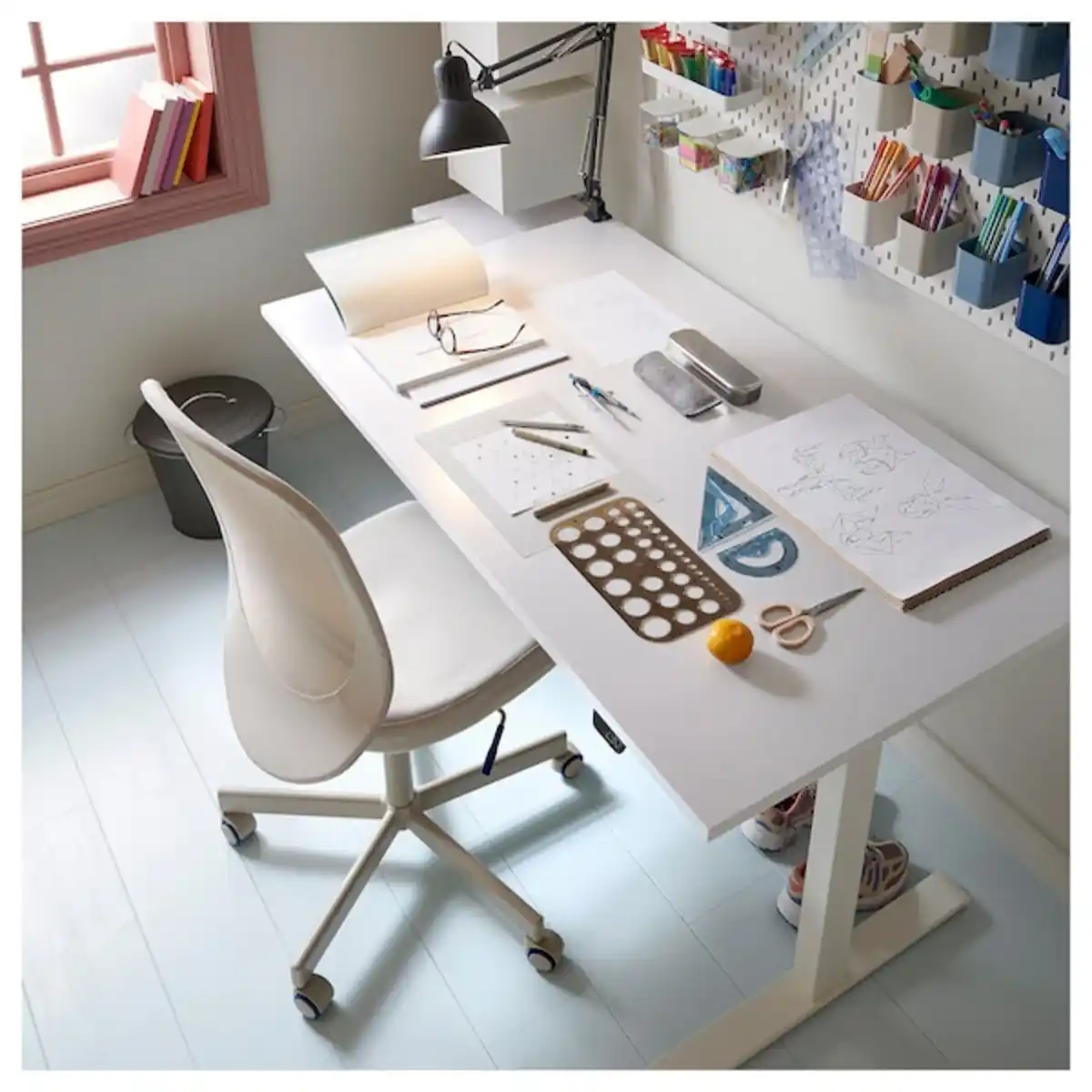 Bild 2 von RODULF Schreibtisch sitz/steh, elektrisch/weiß 140x80 cm