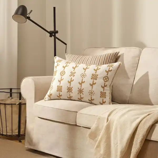 Bild 2 von SIKELSÄCKMAL Kissenbezug, gelb/weiß 40x58 cm