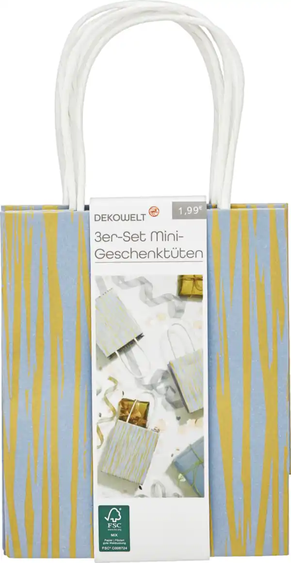 Bild 2 von DEKOWELT GJ 3er Set Mini-Geschenktüten