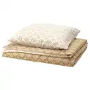Bild 1 von ORMÄNGSFLY Bettwäsche-Set, 2-teilig, gelbbeige/weiß 140x200/80x80 cm