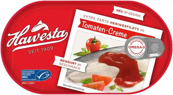 Bild 1 von Hawesta Heringsfilet Tomaten-Creme 200G