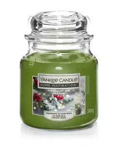 Yankee Candle Duftkerze Home Inspiration Mittleres Glas Pepperberry Pine 340 g, grün