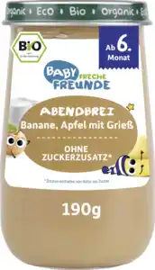 Freche Freunde Bio Baby Abendbrei Banane, Apfel mit Grieß, 190 g