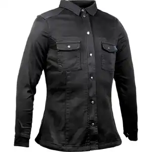 John Doe Damen Motoshirt Hemd Schwarz