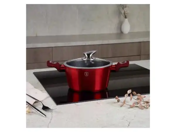 Bild 3 von BerlingerHaus Kasserolle mit Deckel »Metallic Line - Burgundy«, Ø 20 cm