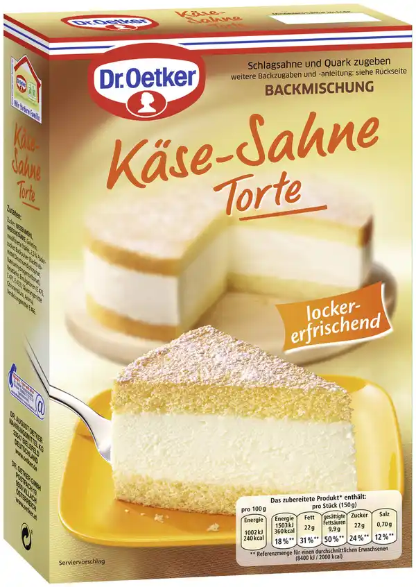 Bild 1 von Dr.Oetker Backmischung für Käse-Sahne Torte 385G