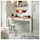 Bild 2 von HEMNES Schreibtisch mit 2 Schubladen, weiß gebeizt/hellbraun 120x47 cm