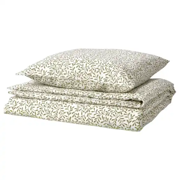 Bild 1 von SORGMANTEL Bettwäsche-Set, 2-teilig, weiß/grün 140x200/80x80 cm