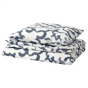 EKPURPURMAL Bettwäsche-Set, 2-teilig, weiß blau/Wolken 155x220/80x80 cm