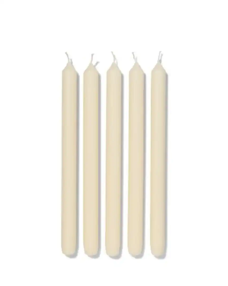 Bild 2 von 12er-Pack lange Haushaltskerzen, Ø 2.2 x 29 cm, elfenbeinfarben