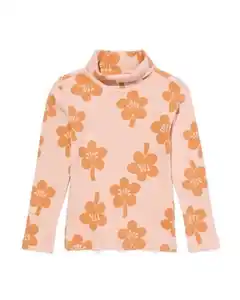 Kindershirt mit Rollkragen, Ripp eierschalenfarben