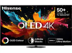 HISENSE 65 A 85 N OLED TV (Flat, Zoll / 164 cm, UHD 4K, SMART TV), Anthrazit