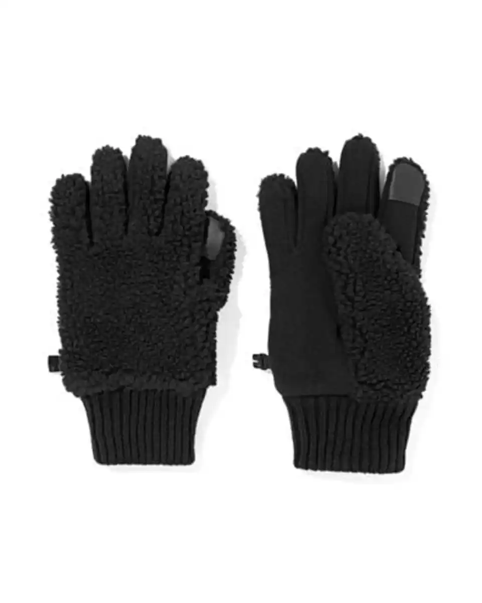 Bild 1 von Herrenhandschuhe mit Touchscreen Teddystoff schwarz