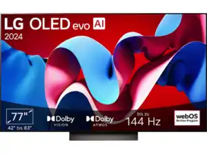 LG OLED77C43LA OLED evo TV (Flat, 77 Zoll / 195 cm, 4K, SMART TV), Schwarz