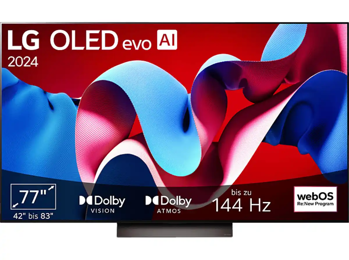 Bild 1 von LG OLED77C43LA OLED evo TV (Flat, 77 Zoll / 195 cm, 4K, SMART TV), Schwarz