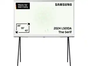 SAMSUNG GQ65LS01BGU The Serif QLED TV (Flat, 65 Zoll / 163 cm, UHD 4K, SMART TV), Cloud White