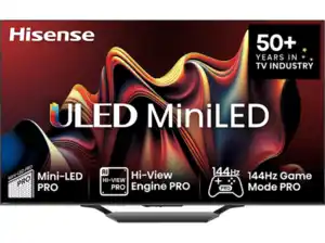 HISENSE 55U7NQ Mini LED TV (Flat, 55 Zoll / 139 cm, UHD 4K, SMART TV), Anthrazit