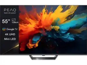 PEAQ PTV 55GMU-5024C Mini LED TV (Flat, 55 Zoll / 139 cm, UHD 4K), Dunkelgrau