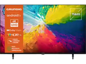 GRUNDIG 65 VCE 223 Smart TV (65 Zoll / 164 cm, UHD 4K, SMART TV, Android 11), Schwarz