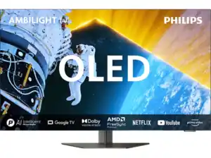 PHILIPS 55OLED809/12 OLED TV (Flat, 55 Zoll / 139 cm, HDR 4K, SMART TV, Ambilight), Anthrazit