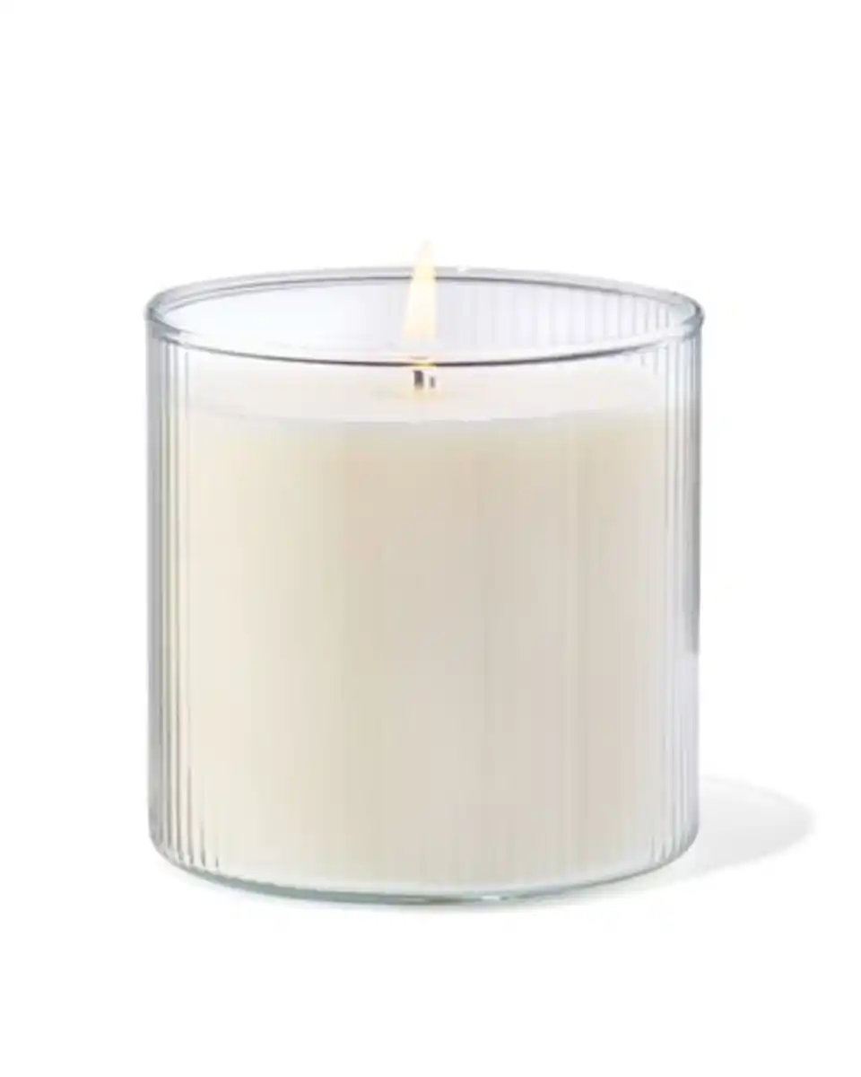 Bild 3 von Duftkerze in geripptem Glas Ø10×10 Leinen