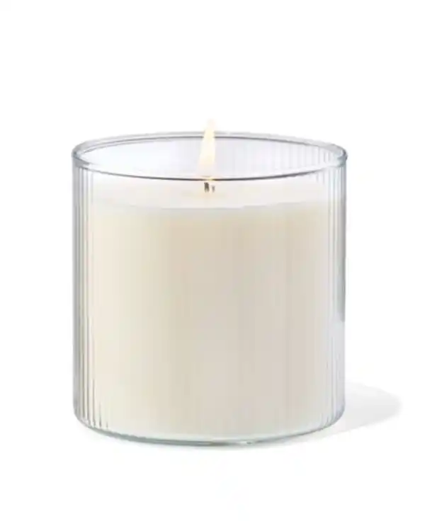 Bild 3 von Duftkerze in geripptem Glas Ø10×10 Leinen