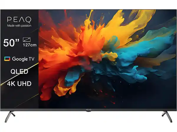 Bild 1 von PEAQ PTV 50GQU-5024C 50" Google QLED UHD TV (50 Zoll / 126 cm, 4K, SMART TV, TV), Schwarz