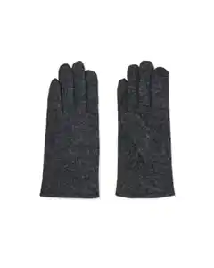 Touchscreen-Damen-Handschuhe, Wollmischung schwarz